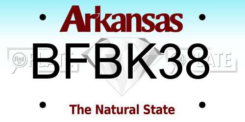 BFBK38 Arkansas License Plate