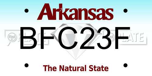 BFC23F Arkansas License Plate