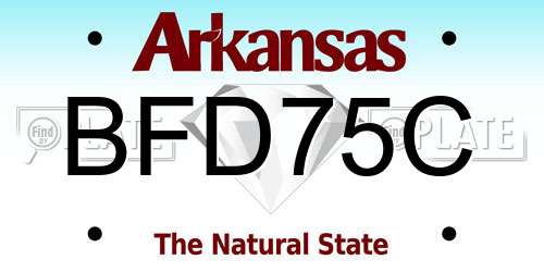 BFD75C Arkansas License Plate