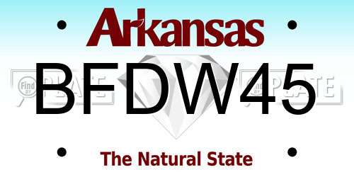 BFDW45 Arkansas License Plate