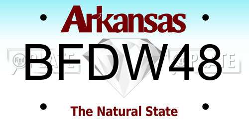BFDW48 Arkansas License Plate