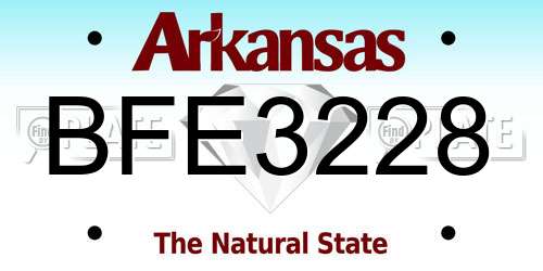 BFE3228 Arkansas License Plate