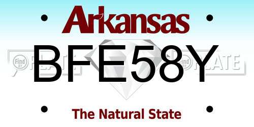 BFE58Y Arkansas License Plate