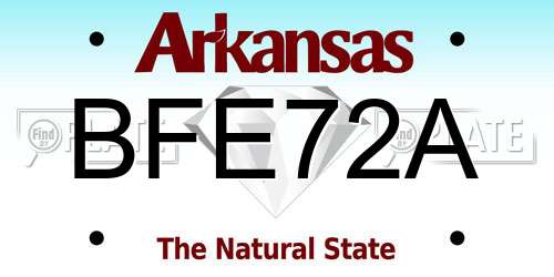 BFE72A Arkansas License Plate