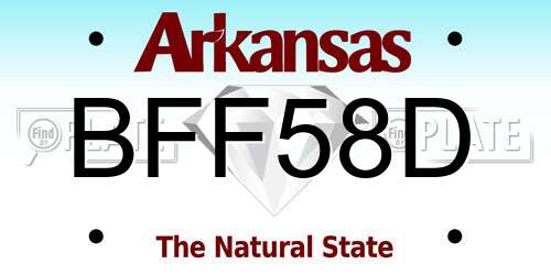 BFF58D Arkansas License Plate