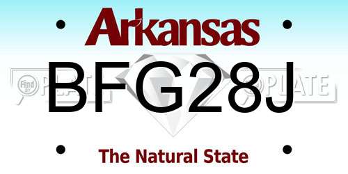 BFG28J Arkansas License Plate