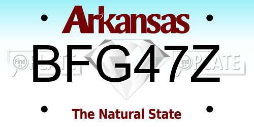 BFG47Z Arkansas License Plate