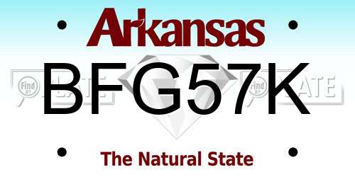 BFG57K Arkansas License Plate
