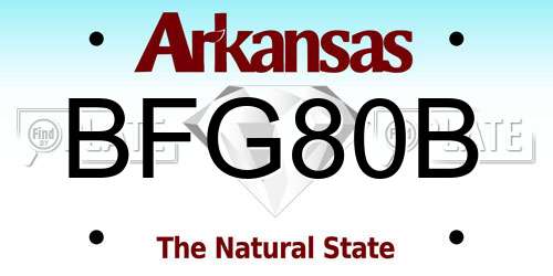 BFG80B Arkansas License Plate