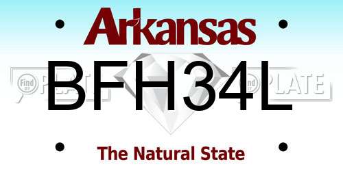 BFH34L Arkansas License Plate