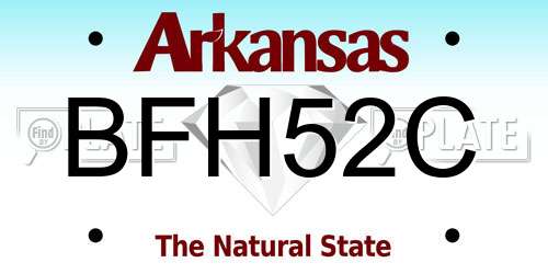 BFH52C Arkansas License Plate