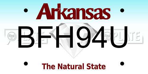 BFH94U Arkansas License Plate