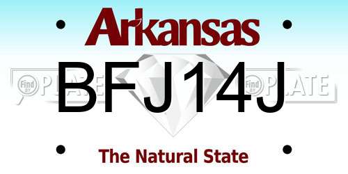 BFJ14J Arkansas License Plate