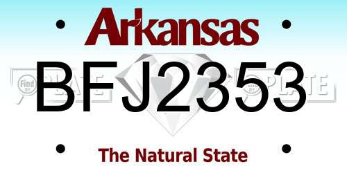 BFJ2353 Arkansas License Plate