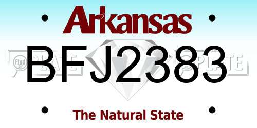 BFJ2383 Arkansas License Plate