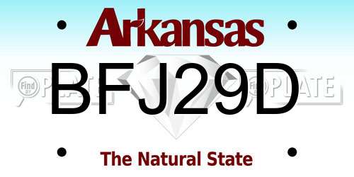 BFJ29D Arkansas License Plate