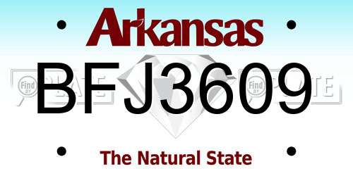 BFJ3609 Arkansas License Plate