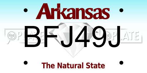 BFJ49J Arkansas License Plate