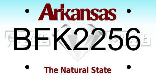 BFK2256 Arkansas License Plate
