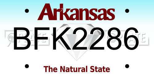 BFK2286 Arkansas License Plate