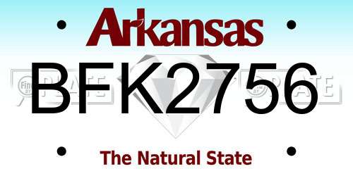 BFK2756 Arkansas License Plate