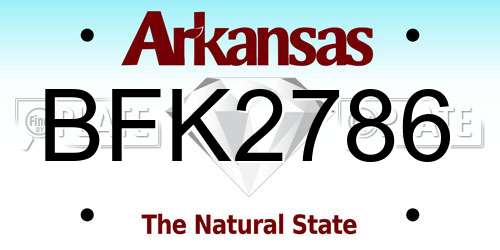 BFK2786 Arkansas License Plate