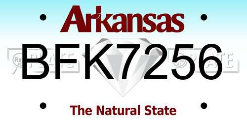BFK7256 Arkansas License Plate