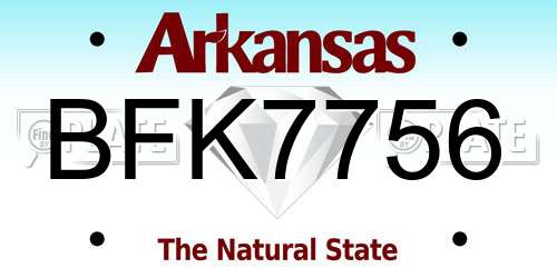 BFK7756 Arkansas License Plate