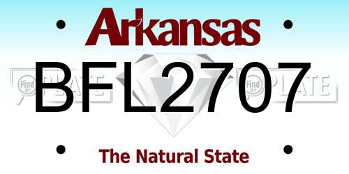 BFL2707 Arkansas License Plate