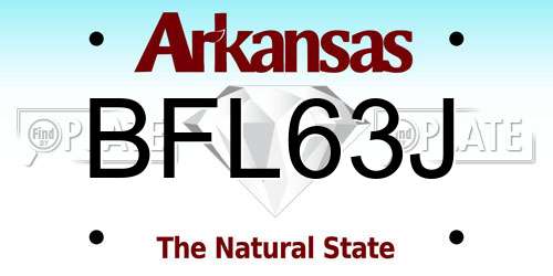 BFL63J Arkansas License Plate