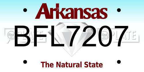 BFL7207 Arkansas License Plate