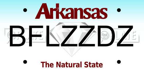 BFLZZDZ Arkansas License Plate