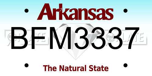 BFM3337 Arkansas License Plate