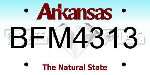 BFM4313 Arkansas License Plate