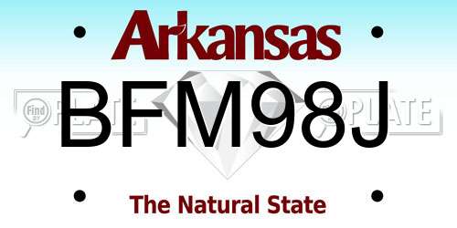 BFM98J Arkansas License Plate