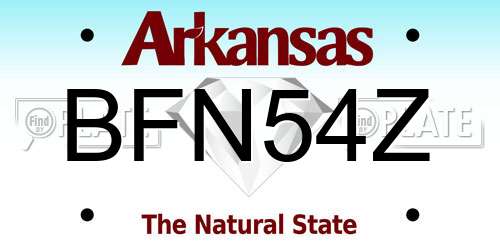 BFN54Z Arkansas License Plate