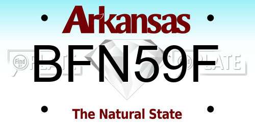 BFN59F Arkansas License Plate