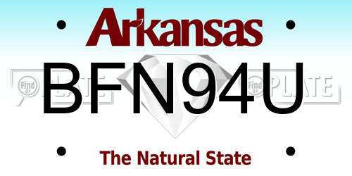 BFN94U Arkansas License Plate