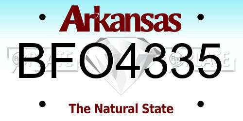 BFO4335 Arkansas License Plate