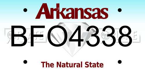 BFO4338 Arkansas License Plate
