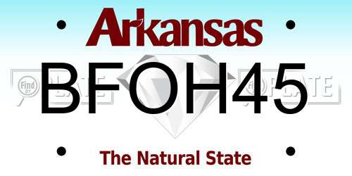 BFOH45 Arkansas License Plate