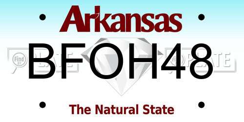 BFOH48 Arkansas License Plate
