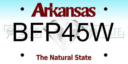BFP45W Arkansas License Plate