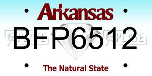 BFP6512 Arkansas License Plate