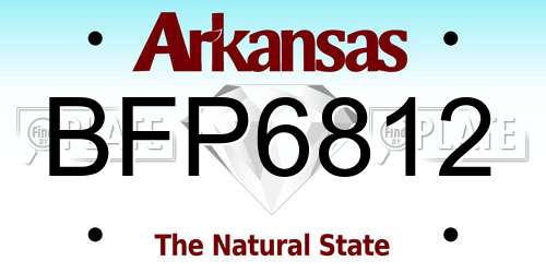 BFP6812 Arkansas License Plate