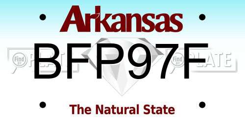 BFP97F Arkansas License Plate