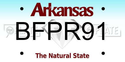 BFPR91 Arkansas License Plate