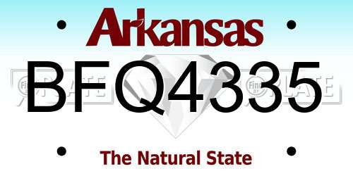 BFQ4335 Arkansas License Plate