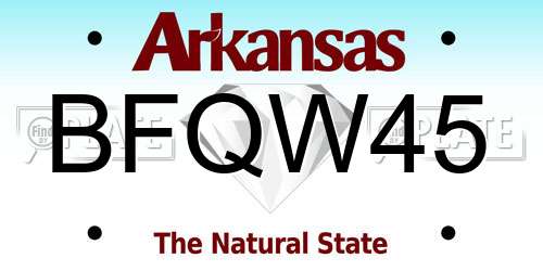 BFQW45 Arkansas License Plate