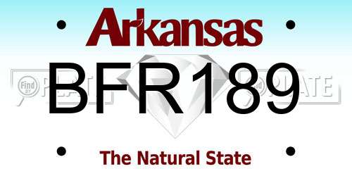 BFR189 Arkansas License Plate